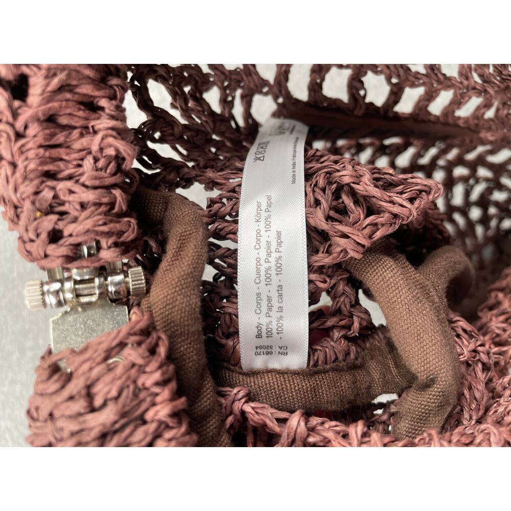 NWT Free People Sand Bound Clutch Bag Chocolate Brown Woven Boho Travel Purse - Picture 8 of 12